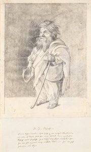 バジョッコと呼ばれるローマの小人フランチェスコ・ラヴァイ。 全体図、左に 4 分の 3 のプロファイル 作： Jens Juel