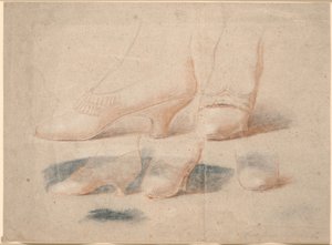 立っている女性の靴の 5 つの研究 作： Jens Juel