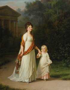 デンマーク王女マリー・ソフィー・フレデリッケとその娘キャロライン王女 作： Jens Juel