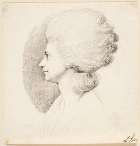 女優のMme. Frydendahl、Møller生まれ。 左のプロフィール 作： Jens Juel