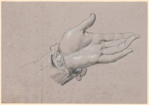 1786 年にアマリエンボーで皇太子として描かれたフレデリク 6 世の全身像に使用された左手の習作 作： Jens Juel
