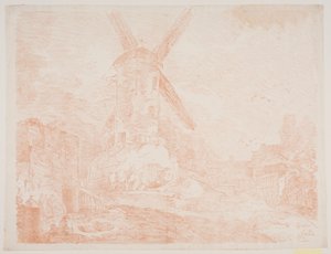 風車のあるイタリアの風景 作： Jens Petersen Lund