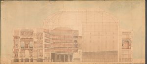 王室 劇場 1874. 縦断セクション 作： Jens Vilhelm Dahlerup