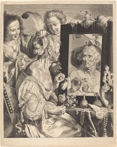 便座のおばあさん 作： Jeremias Falck after Johann Liss after Bernardo Strozzi
