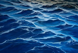 青い海、2020年（紙にテンペラ） 作： ジェローム・グロモー