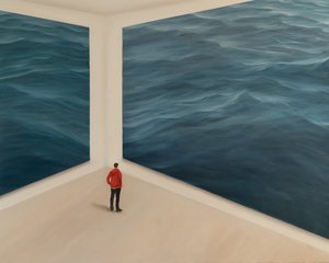 海を見る 2019年（キャンバスに油彩） 作： ジェローム・グロモー