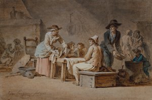 インテリアの農民家族 作： Jerome Preudhomme