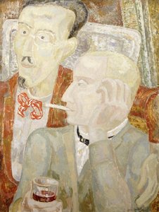 カーニュでの会話」1931年頃（ゲッソボーに油彩 作： Jessica Stewart Dismorr