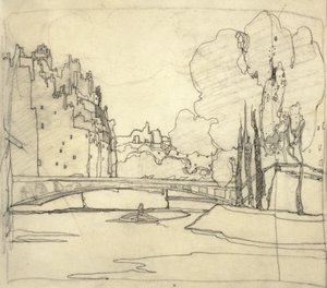 「The Book of Bridges」のイラスト、1911年頃（紙にインク） 作： Jessie Marion King