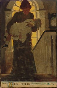 ベッドタイム、1902年頃（木炭、水彩、油彩） 作： Jessie Willcox Smith