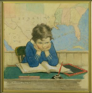 グッドハウスキーピング誌の表紙イラスト、1928年10月（紙に水彩と木炭）