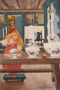 ゴルディロックス、あるいは3匹のくま（カラーリトグラフ） 作： Jessie Willcox Smith
