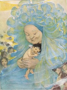 Mrs Doasyouwouldbedonby、牧師チャールズ・キングスレーによる「The Water Babies」のイラスト（カラーリソ） 作： Jessie Willcox Smith