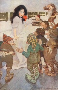 スノードロップと7人の小人（カラーリトグラフ） 作： Jessie Willcox Smith