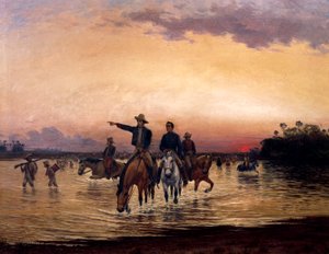 コロンビアのシモン・ボリバル(1783-1830)とフランシスコ・デ・パウラ・サンタンデール(1792-1840) 作： Jesus Maria Zamora