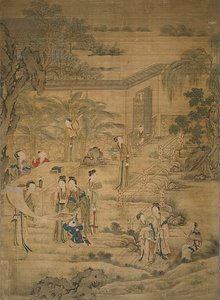 絵画を見る女性たち 作： Jiao Bingzhen
