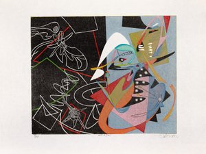 夜と昼、2016年（木版画）
