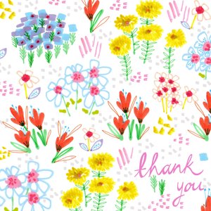 Floral Garden - Thank You」2014年（ペン、インク、紙 作： Jo Chambers