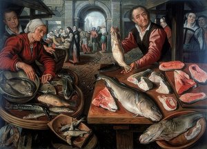 魚市場。 1599 作： Joachim Beuckelaer