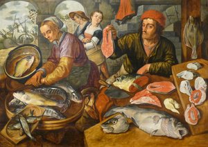 フランス語：Le Marché aux poissons 魚市場 作： ヨアヒム・ブーケラール
