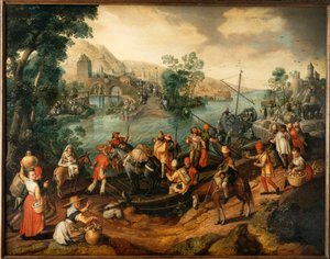 1563年、『エジプトへの飛行』。 作： Joachim Beuckelaer