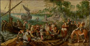 奇跡の魚の水揚げ 作： Joachim Beuckelaer