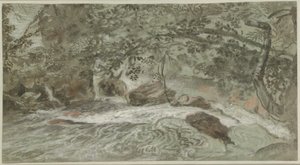 張り出した枝のある急流 (裏面) 作： Joachim Franz Beich