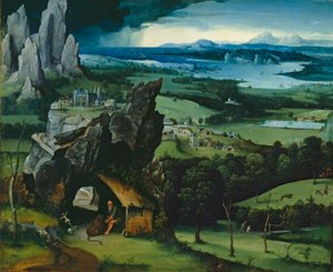 聖ジェロームのある風景、1516年〜7月 作： Joachim Patenier