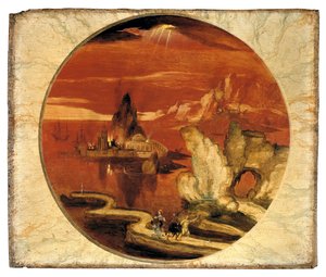燃えるソドムとゴモラ (パネルに油彩) 作： Joachim Patenier