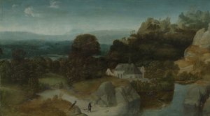 聖アントニー修道院長の誘惑のある風景 作： Joachim Patinir (workshop of)