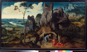 ヨアヒム・パティニール（1485-1524）の「砂漠の聖ジェローム」の絵