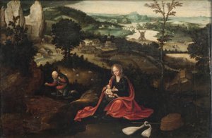エジプトへの逃避行における休息（油彩・パネル） 作： Joachim Patinir
