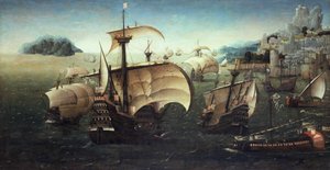 ロッキーコースト沖のポルトガルのキャラック、1540年頃 作： Joachim Patinir follower of