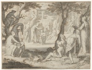 キリストのバプテスマ 作： Joachim Wtewael or Utewael