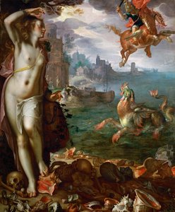 アンドロメダを解放するペルセウス 作： Joachim Wtewael or Utewael
