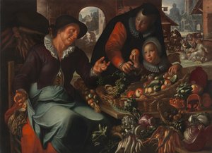 果物と野菜の売り手、c。 1618年 作： Joachim Wtewael or Utewael