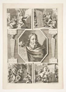 アペレスの肖像とアペレスの生涯からの 4 つのシーン 作： Joachim von Sandrart