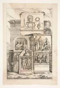 碑文のあるローマのレリーフ 作： Joachim von Sandrart