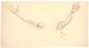 キリストの伸ばした腕の詳細図研究 作： Joakim Frederik Skovgaard