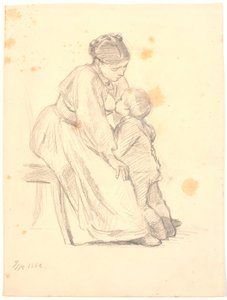 4～5歳の男の子に母乳を与える母親 作： Joakim Frederik Skovgaard