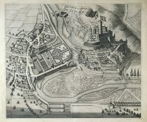 イタリア、ドルチェアクア、ドルチェアクア（インペリア）の村（アムステルダム、Joan Blaeu作「Theatrum Regiae Celsitudinis Sabaudiae」より 作： Joan Blaeu