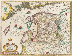 Livonia Map、Vulgo Lyefland、Atlas Maior 作： Joan Blaeu