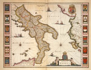 カラブリア地方の地図、Joan Blaeuによる 作： Joan Blaeu