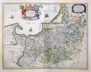 東プロイセンの地図。「Le Theatre du Monde」または「Nouvel Atlas」より 作： Joan Blaeu