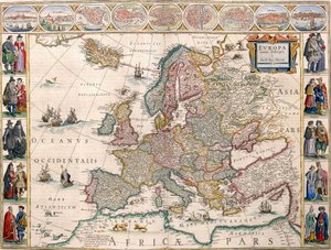ヨーロッパ地図（Blaeu Atlasより 作： Joan Blaeu