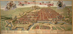 イタリアで印刷されたJoan Blaeuの『Theatrum Sabaudiae』からのトリノの地図。 作： Joan Blaeu