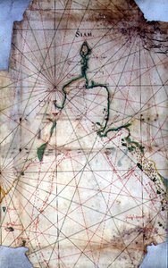シャム湾、1679年頃（カラー図版） 作： Joan Blaeu