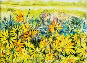 サンデイジーを通して見たコテージゲート、2005年（水彩） 作： Joan Thewsey