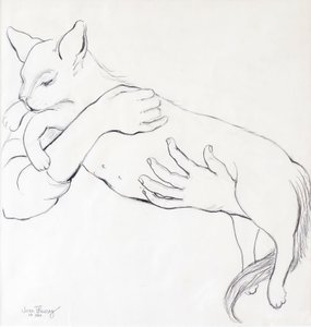 カドリーキャット、2000、（鉛筆） 作： Joan Thewsey