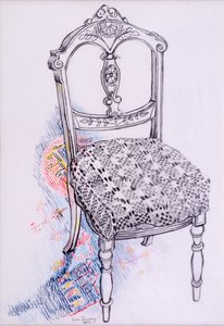 私の椅子の肖像画、2000、鉛筆